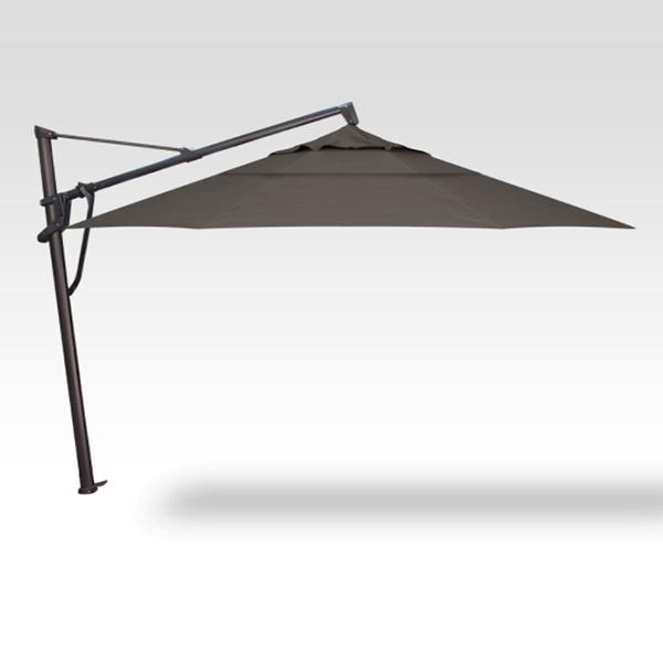 Treasure Garden Cantilever Plus Umbrella  - 11 ft, Latitude Gray, Black Pole 