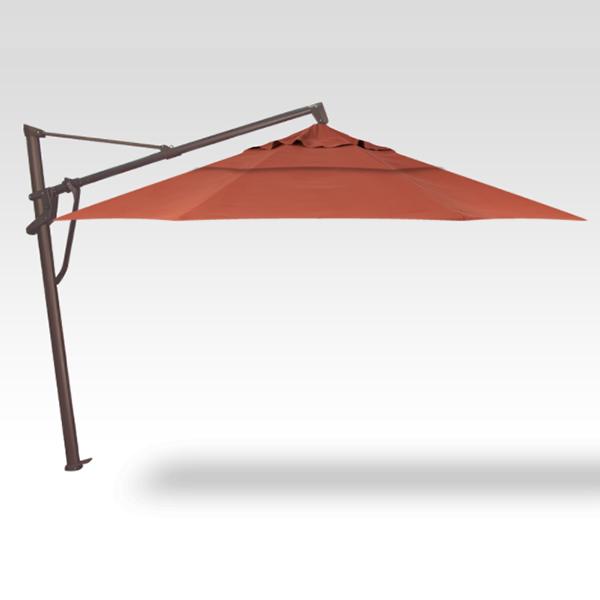 Treasure Garden Cantilever Plus Umbrella - 11 ft, Burnt Orange, Bronze Pole