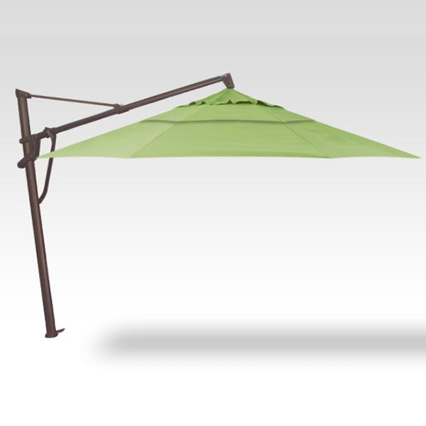 Treasure Garden Cantilever Plus Umbrella  - 11 ft, Kiwi O'Bravia, Bronze Pole 
