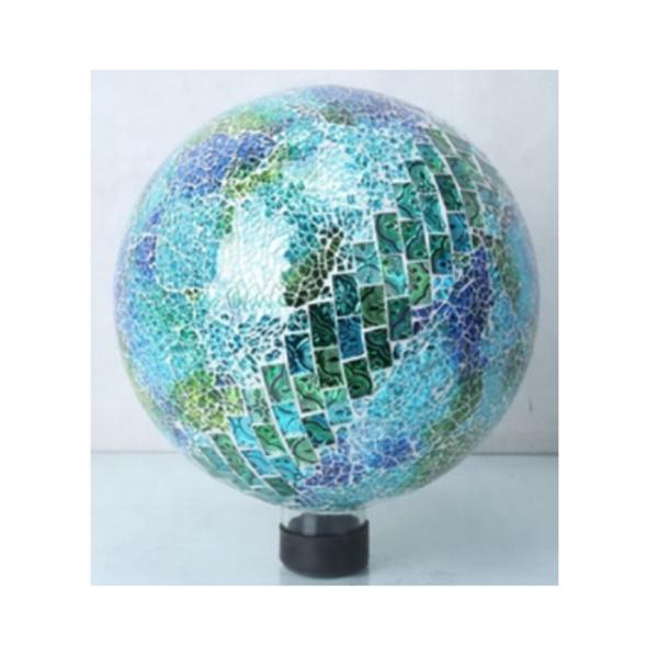 Gazing Globe - Mosaic Aqua, 10 in