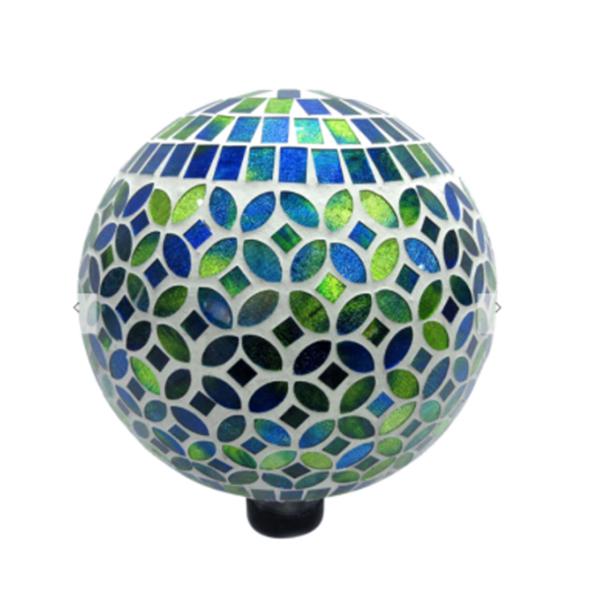 Gazing Globe - Mosaic Blue/Green, 10 in