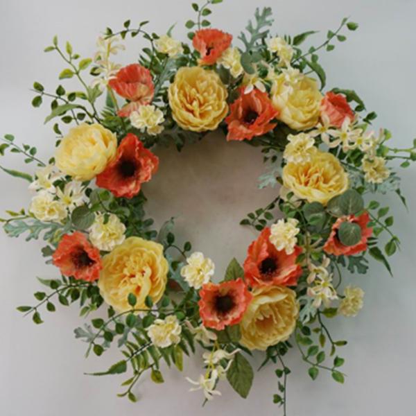 Wreath Peony Poppy 24in