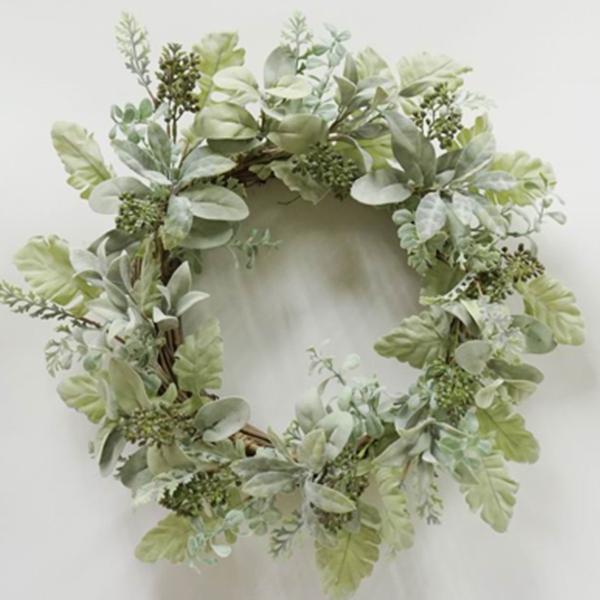 Wreath Lamb Ear Eucalyptus 24in