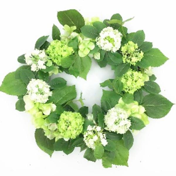 Wreath Snowball Green 25in