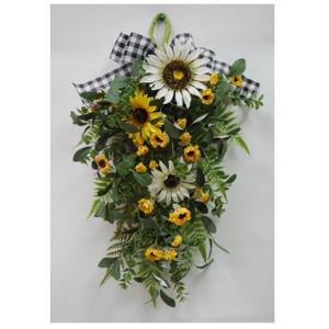 Drop Sunflower with Bow 27in