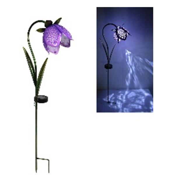 Solar Stake - Glass Flower, Purple
