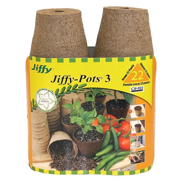 Jiffy Pots -  3 in Round 22 Pack