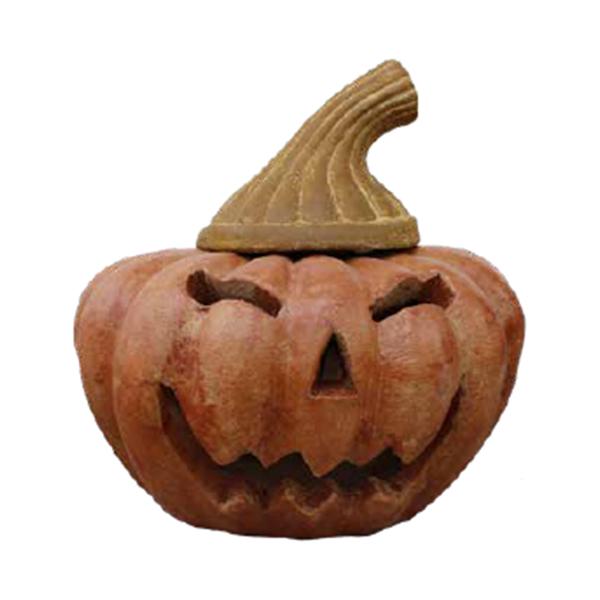 Pumpkin Clay Short Lantern - 13 in h x 12.5 in w