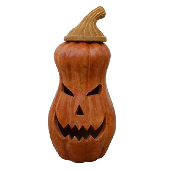 Pumpkin Clay Tall Lantern -  23.5 in x 11.5 in w