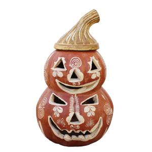 Pumpkin Clay Day of Dead Double - 13 in h x 13 in w