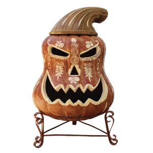 Pumpkin Clay Day of Dead Squatty - 24.5 in h x 17 in w