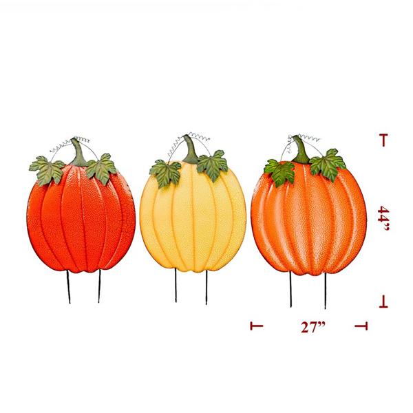 Stake Metal Color Pumpkins - 44 x 27