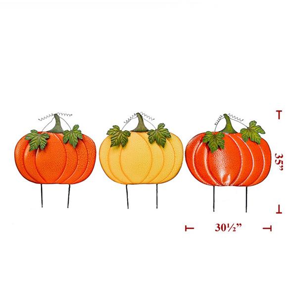 Stake Metal Color Pumpkins - 35 x 30