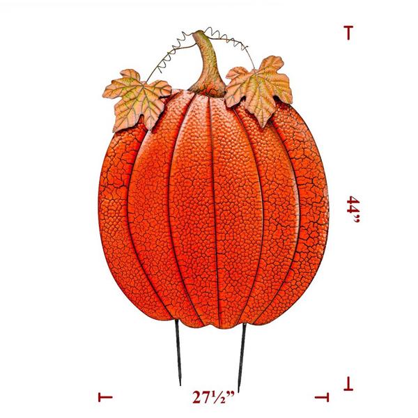 Stake Metal Orange Pumpkin - 44 x 27