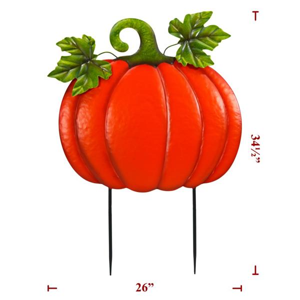 Stake Pumpkin Light Orange 26in