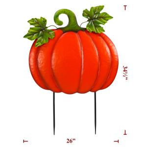 Stake Pumpkin Light Orange 26in