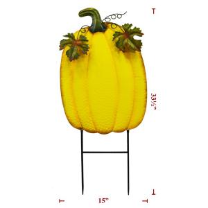 Yellow Pumpkin Stake - 33.5 in