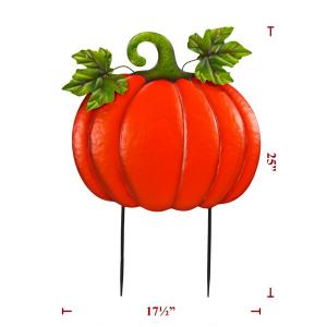Light Orange Pumpkin Stake - 17.5 in
