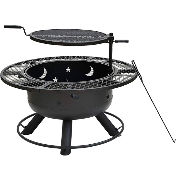 Fire Pit Wood with Grill - 32 in