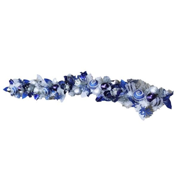 Blue, White & Silver Elegant Garland - 6 ft