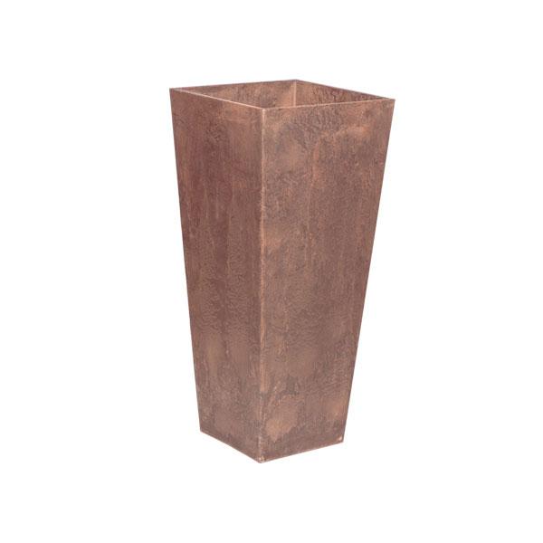 Ella Square Planter Tall - Rust 13.5in