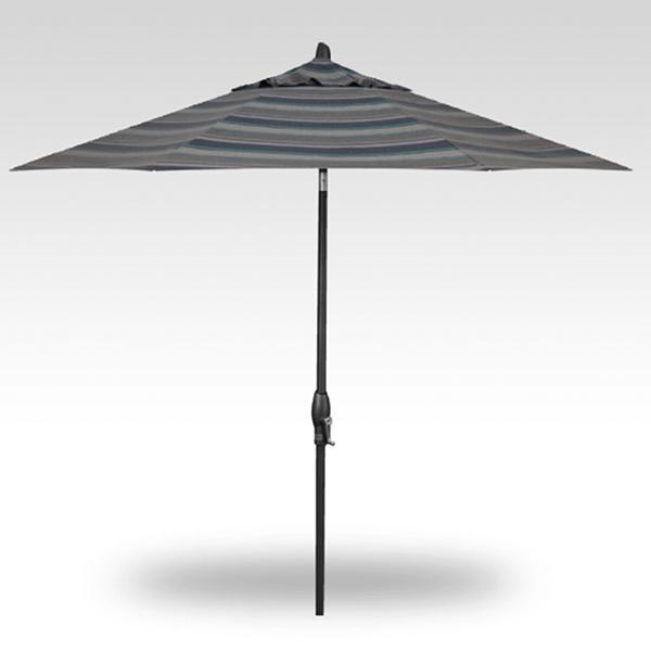 Treasure Garden Umbrella - 9 ft, Trstd Coast Stripe, Anthracite Pole, Auto