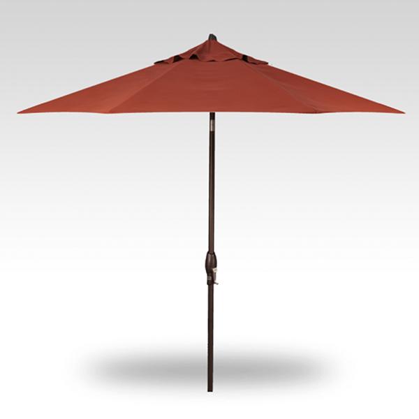 Treasure Garden Umbrella - 9 ft, Burnt Orange, Bronze Pole, Auto