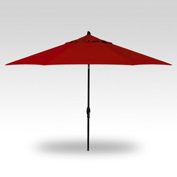 Treasure Garden Umbrella - 11 ft, Jockey Red, Black Pole, Auto 