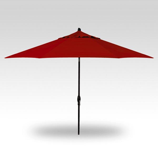 Treasure Garden Umbrella - 11 ft, Jockey Red, Black Pole, Auto