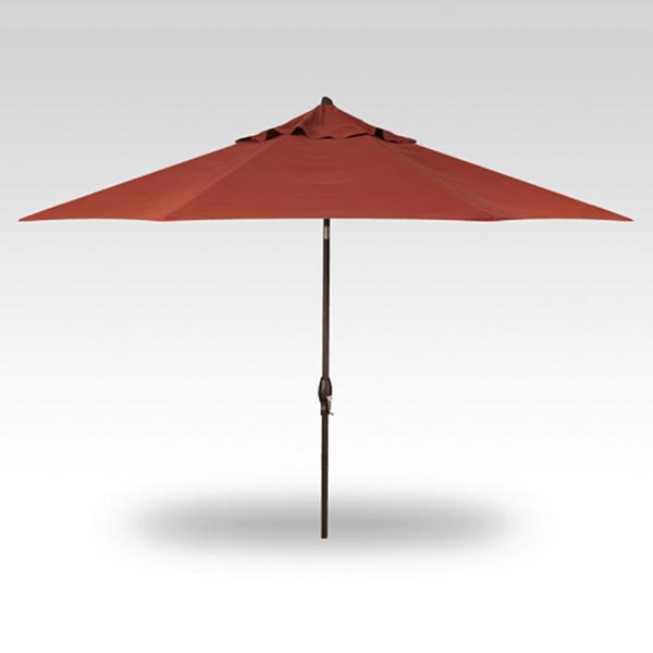 Treasure Garden Umbrella - 11 ft, Burnt Orange, Bronze Pole, Auto