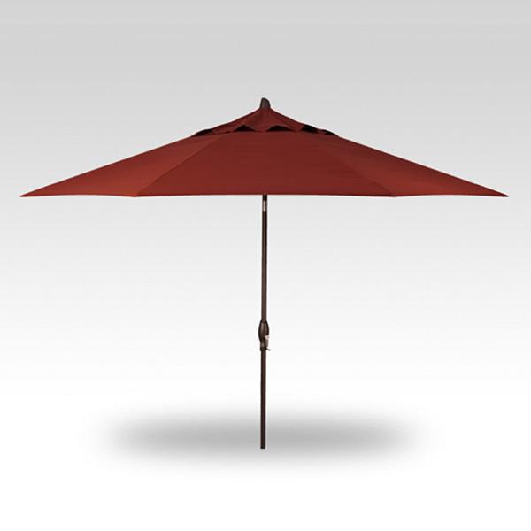 Treasure Garden Umbrella - 11 ft, Auburn, Bronze Pole, Auto