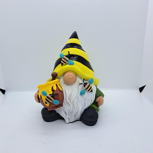 Statue Gnome Honey Bee - 7in