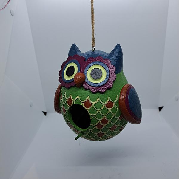 Birdhouse Resin Decor Owl - 8in
