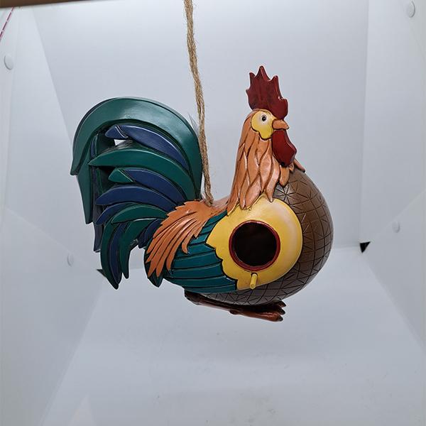 Birdhouse Resin Decor Rooster - 10in