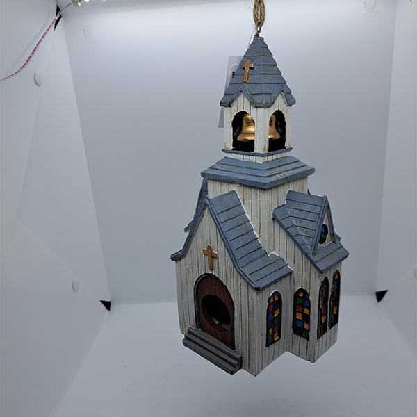 Birdhouse Resin Decor Church - 10in