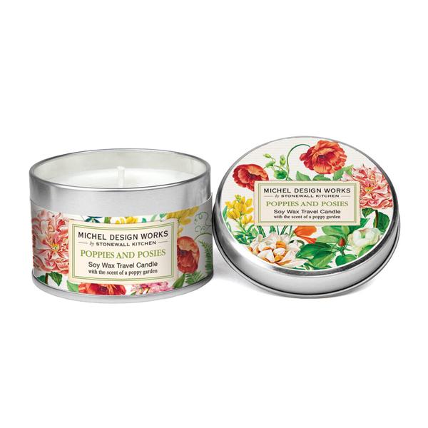 Michel Design Works Poppies And Posies Travel Candle