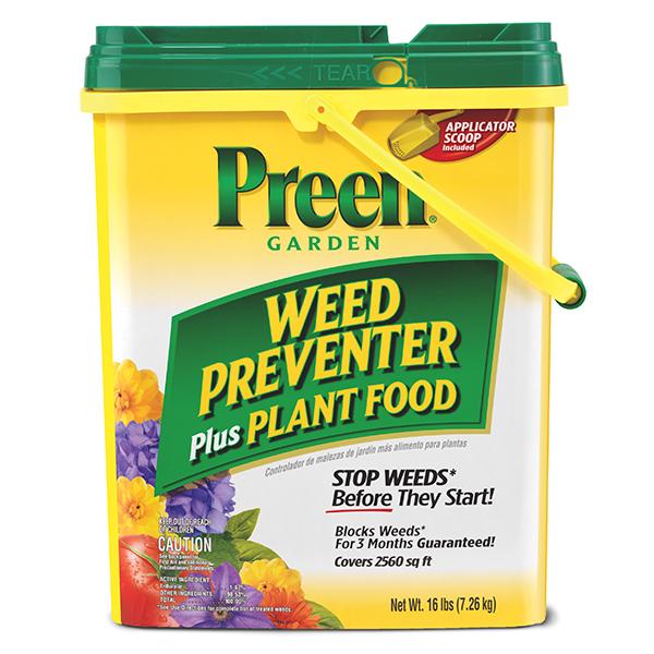 Preen Weed Preventer Plus Lawn Plant Food - 16 lb Pail
